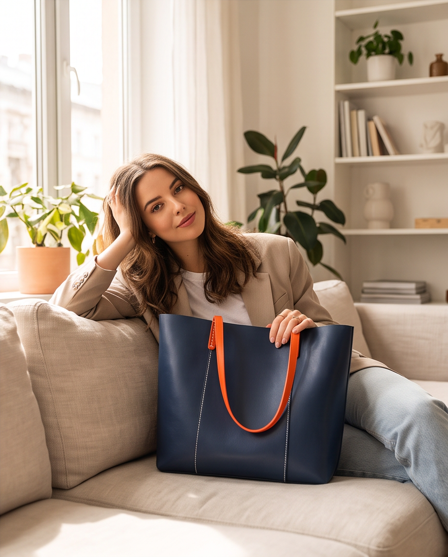 Q-SETA Women's High-End Genuine Leather Tote Bag | Large Capacity Shoulder Bag