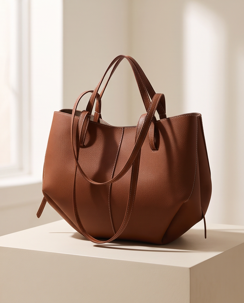 Q-CITTA Vintage Genuine Leather Shoulder Tote Bag for Women – Large Capacity