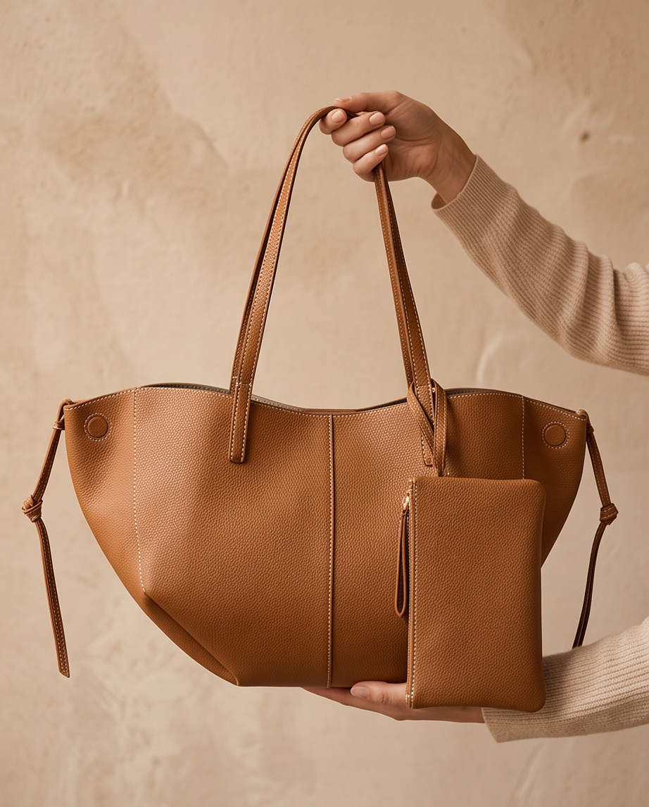 Q-CITTA Vintage Genuine Leather Shoulder Tote Bag for Women – Large Capacity