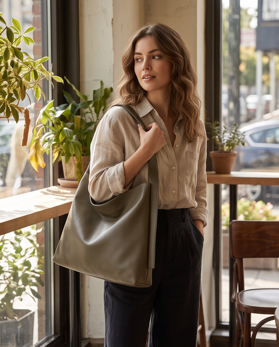 Q-QUTE QUQUITO Genuine Leather Women's Shoulder Tote Bag – Large Capacity Commuter & Travel Bag