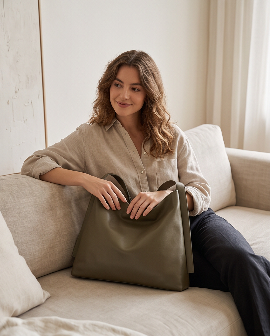 Q-QUTE QUQUITO Genuine Leather Women's Shoulder Tote Bag – Large Capacity Commuter & Travel Bag