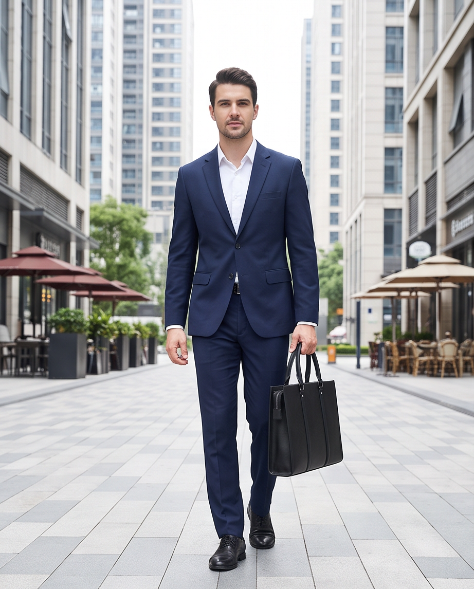 Q-EXECUTIVE Genuine Leather Laptop Briefcase – 15.6" Fit, 39L, Waterproof