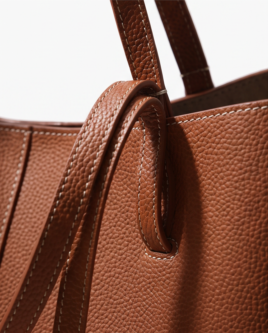 Q-CITTA Vintage Genuine Leather Shoulder Tote Bag for Women – Large Capacity