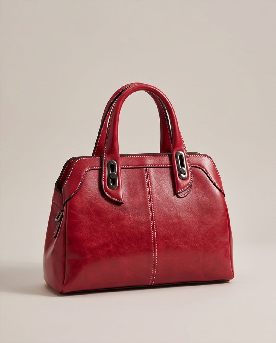 Q-CHLOE QUQUITO Large Capacity Genuine Leather Handbag for Women – Retro Crossbody & Shoulder Bag