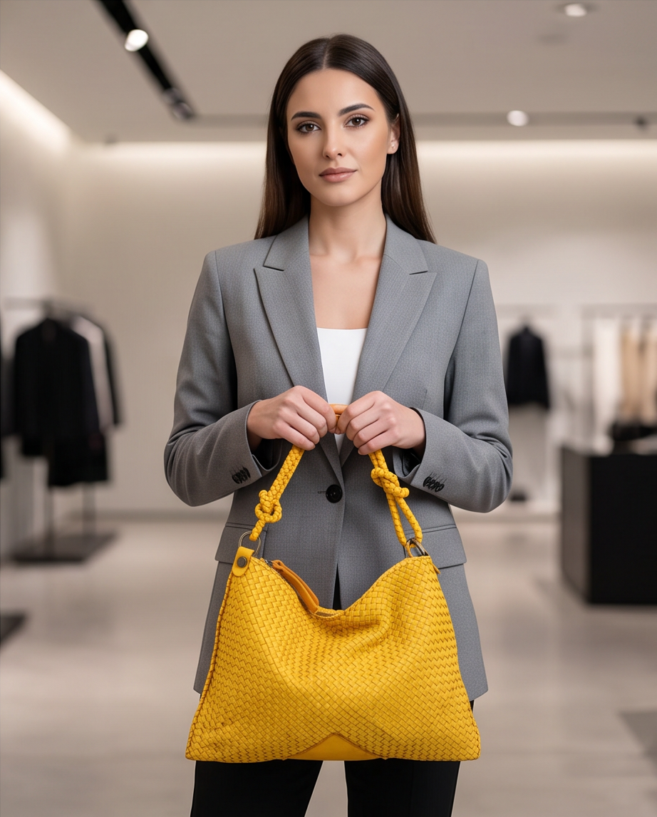 Q-CONTESSA QUQUITO Braided Calfskin Handbag – Handcrafted Italian Leather Crossbody & Shoulder Bag
