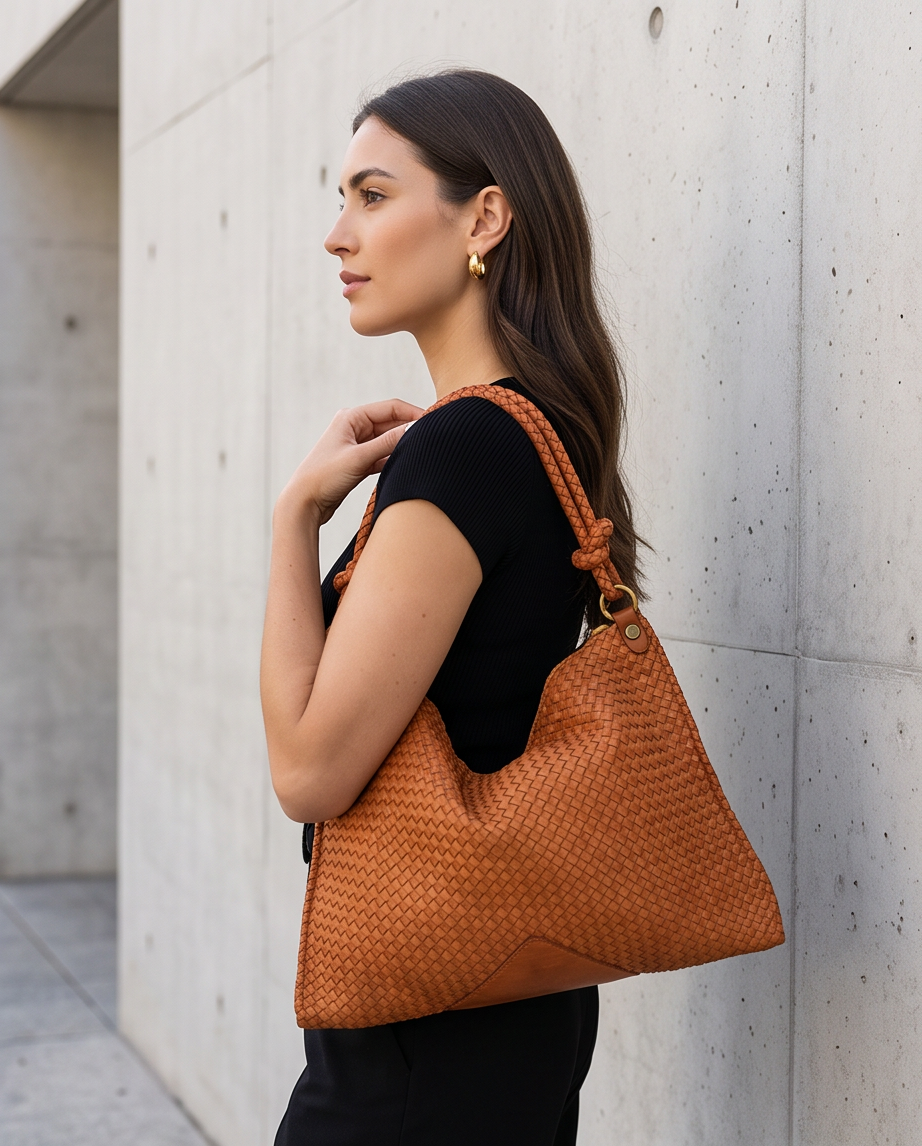 Q-CONTESSA QUQUITO Braided Calfskin Handbag – Handcrafted Italian Leather Crossbody & Shoulder Bag
