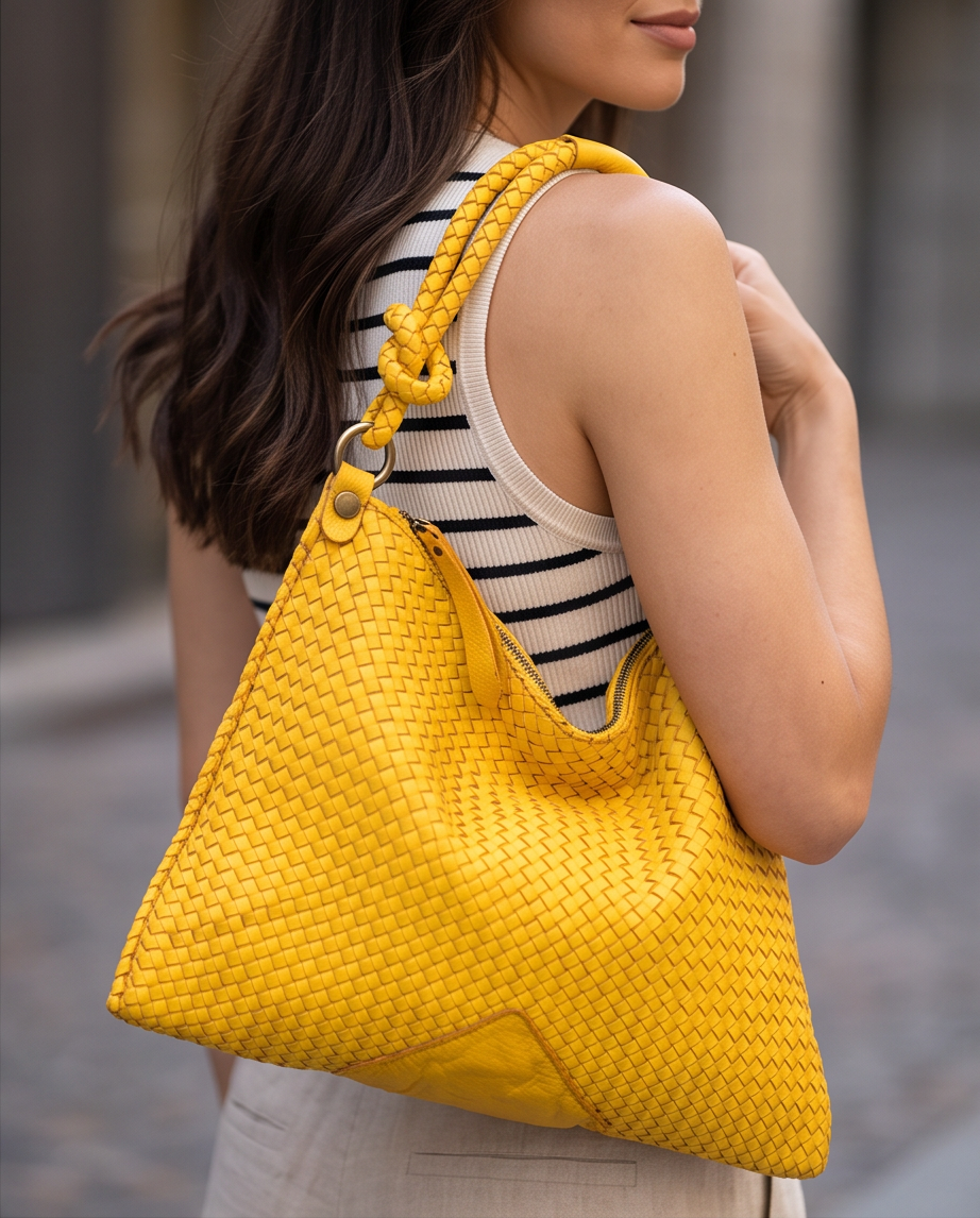 Q-CONTESSA QUQUITO Braided Calfskin Handbag – Handcrafted Italian Leather Crossbody & Shoulder Bag