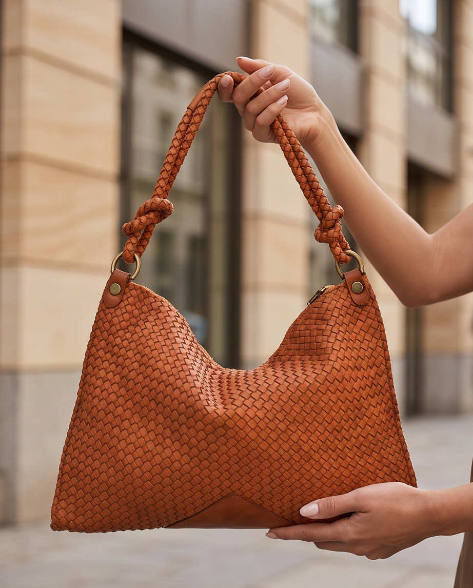 Q-CONTESSA QUQUITO Braided Calfskin Handbag – Handcrafted Italian Leather Crossbody & Shoulder Bag