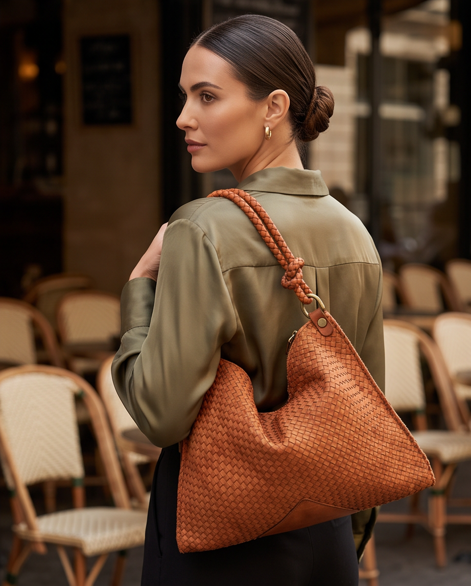 Q-CONTESSA QUQUITO Braided Calfskin Handbag – Handcrafted Italian Leather Crossbody & Shoulder Bag