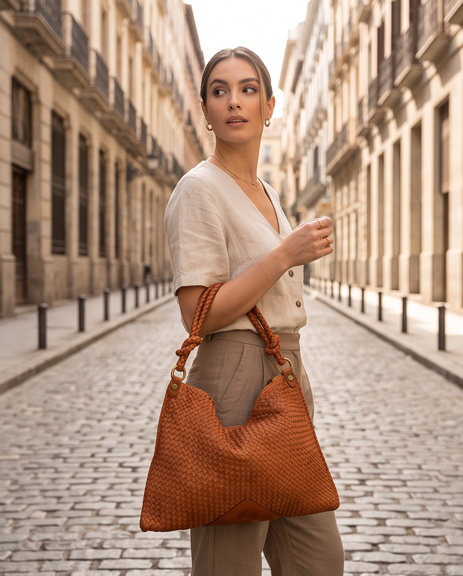Q-CONTESSA QUQUITO Braided Calfskin Handbag – Handcrafted Italian Leather Crossbody & Shoulder Bag