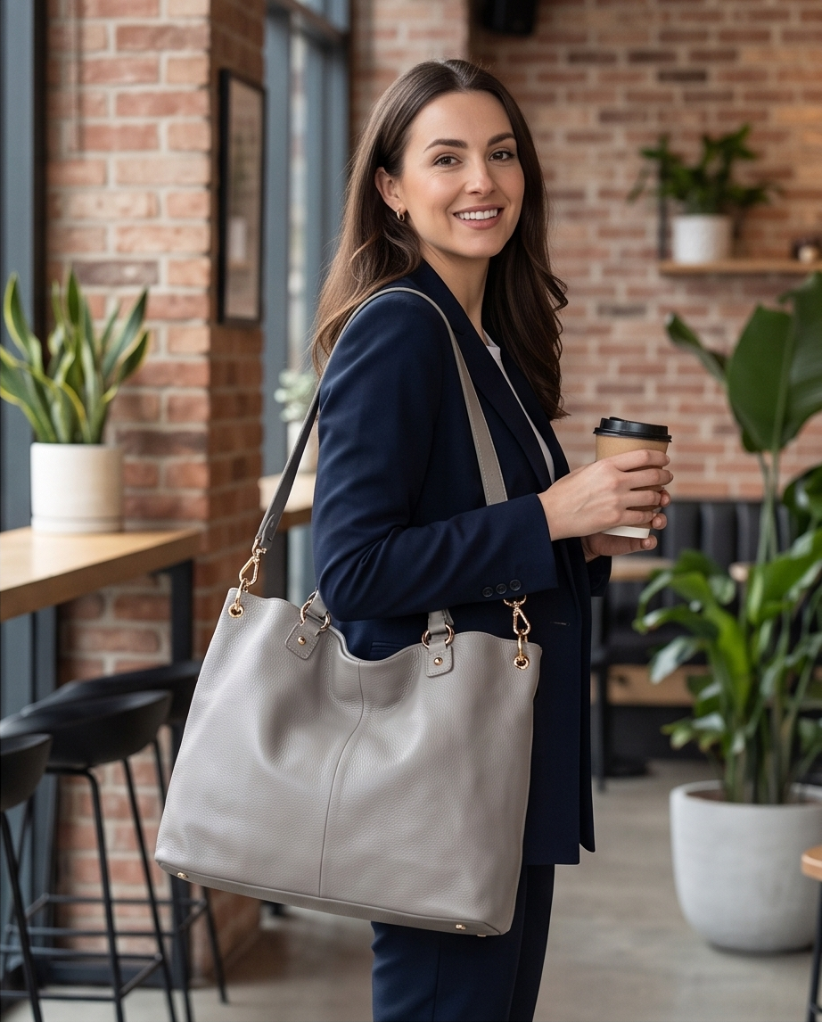 Q-SERENELLA Luxury Full-Grain Leather Handbag for Women – Crossbody, Shoulder & Top Handle