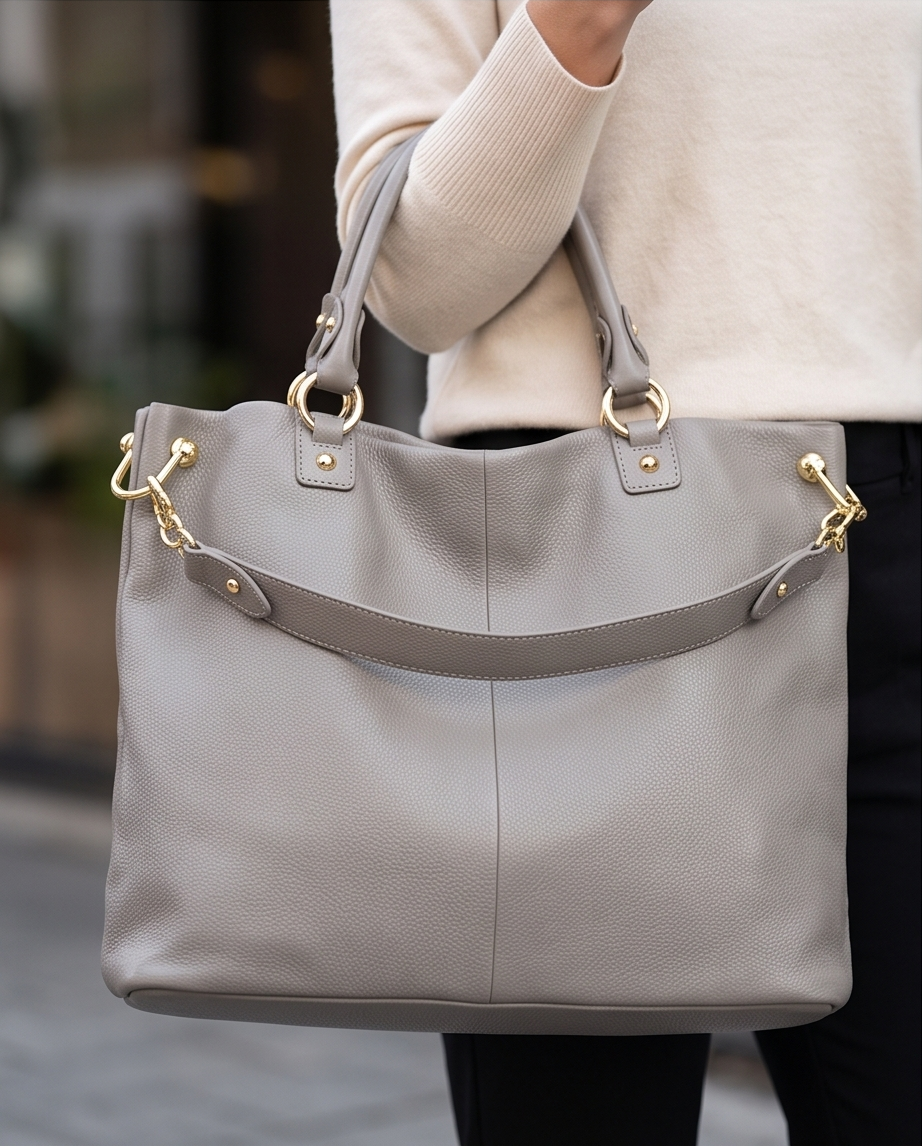 Q-SERENELLA Luxury Full-Grain Leather Handbag for Women – Crossbody, Shoulder & Top Handle