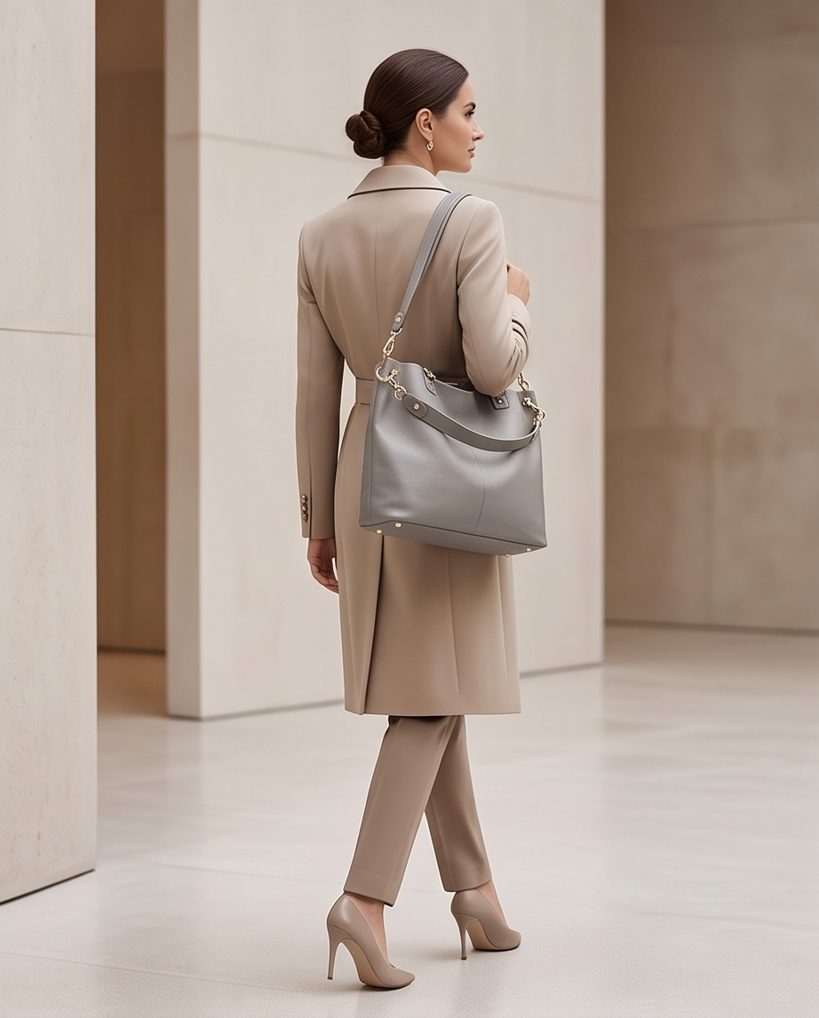 Q-SERENELLA Luxury Full-Grain Leather Handbag for Women – Crossbody, Shoulder & Top Handle