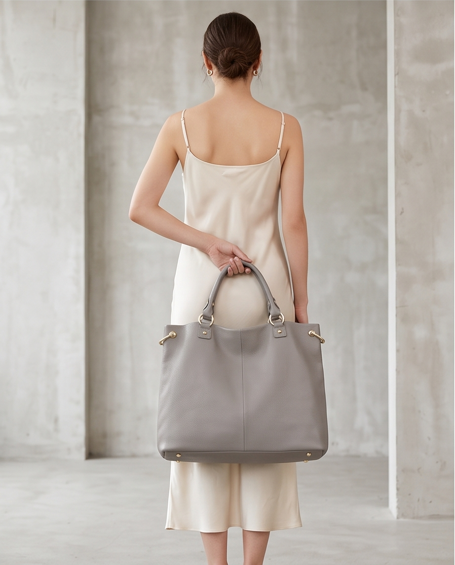 Q-SERENELLA Luxury Full-Grain Leather Handbag for Women – Crossbody, Shoulder & Top Handle