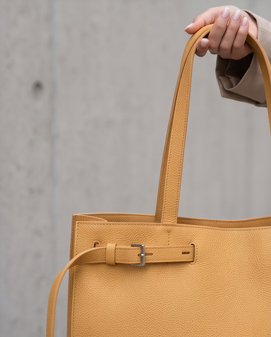 Q-ELEGANZA Full-Grain Leather Tote Bag for Women – Lightweight, Roomy Shoulder & Handbag