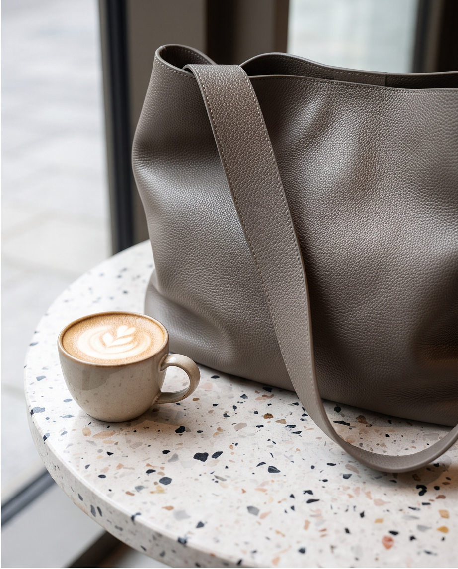Q-DONNA Full-Grain Leather Bucket Tote Bag for Women – Expandable Shoulder & Messenger