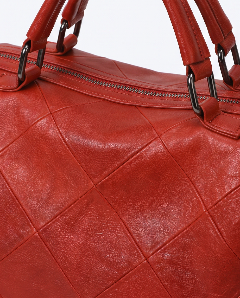 Q-VERA Full-Grain Leather Shoulder Bag for Women – Crossbody, Top Handle & Back Zip Pocket