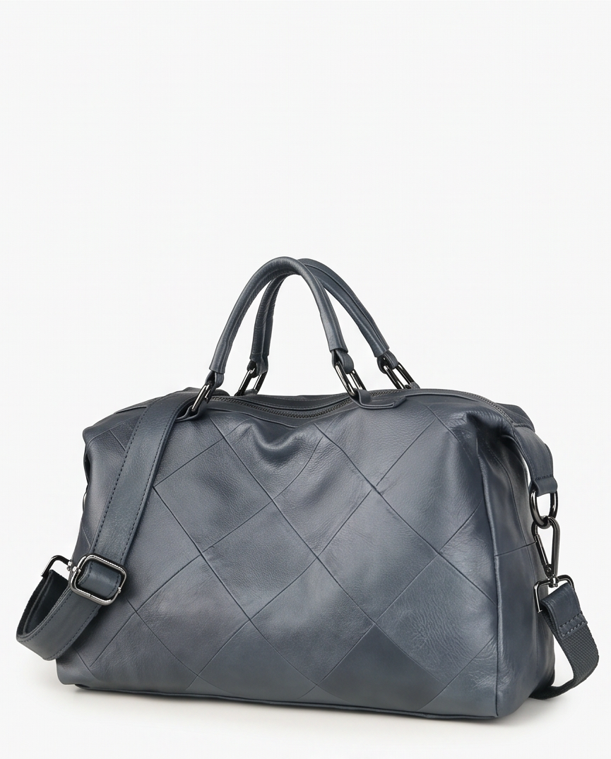 Q-VERA Full-Grain Leather Shoulder Bag for Women – Crossbody, Top Handle & Back Zip Pocket