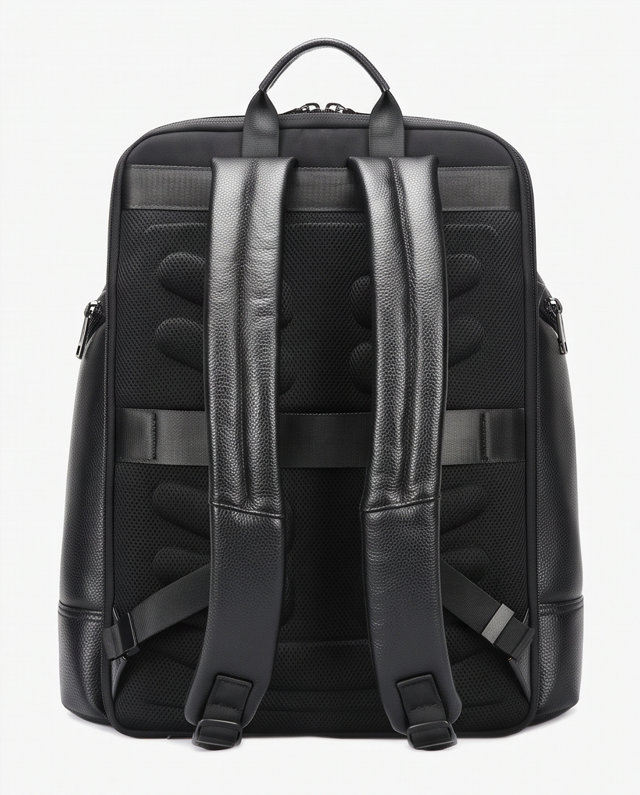 Q-AVENTURO Luxury Genuine Leather Business Backpack – 15.6" Laptop, Waterproof & Ergonomic