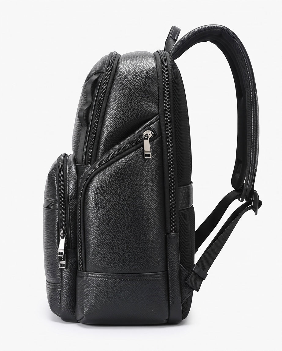 Q-AVENTURO Luxury Genuine Leather Business Backpack – 15.6" Laptop, Waterproof & Ergonomic