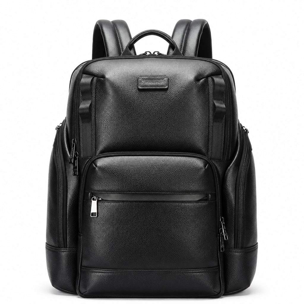 Q-AVENTURO Luxury Genuine Leather Business Backpack – 15.6" Laptop, Waterproof & Ergonomic