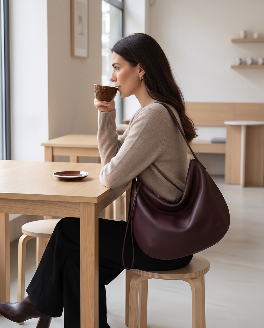 Q-LOOM Genuine Leather Women's Shoulder Bag – Large Capacity Commuter & Travel Bag