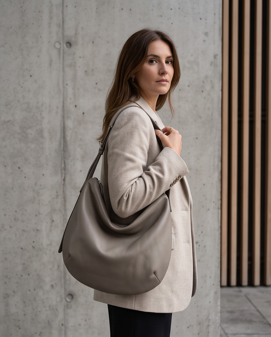 Q-LOOM Genuine Leather Women's Shoulder Bag – Large Capacity Commuter & Travel Bag
