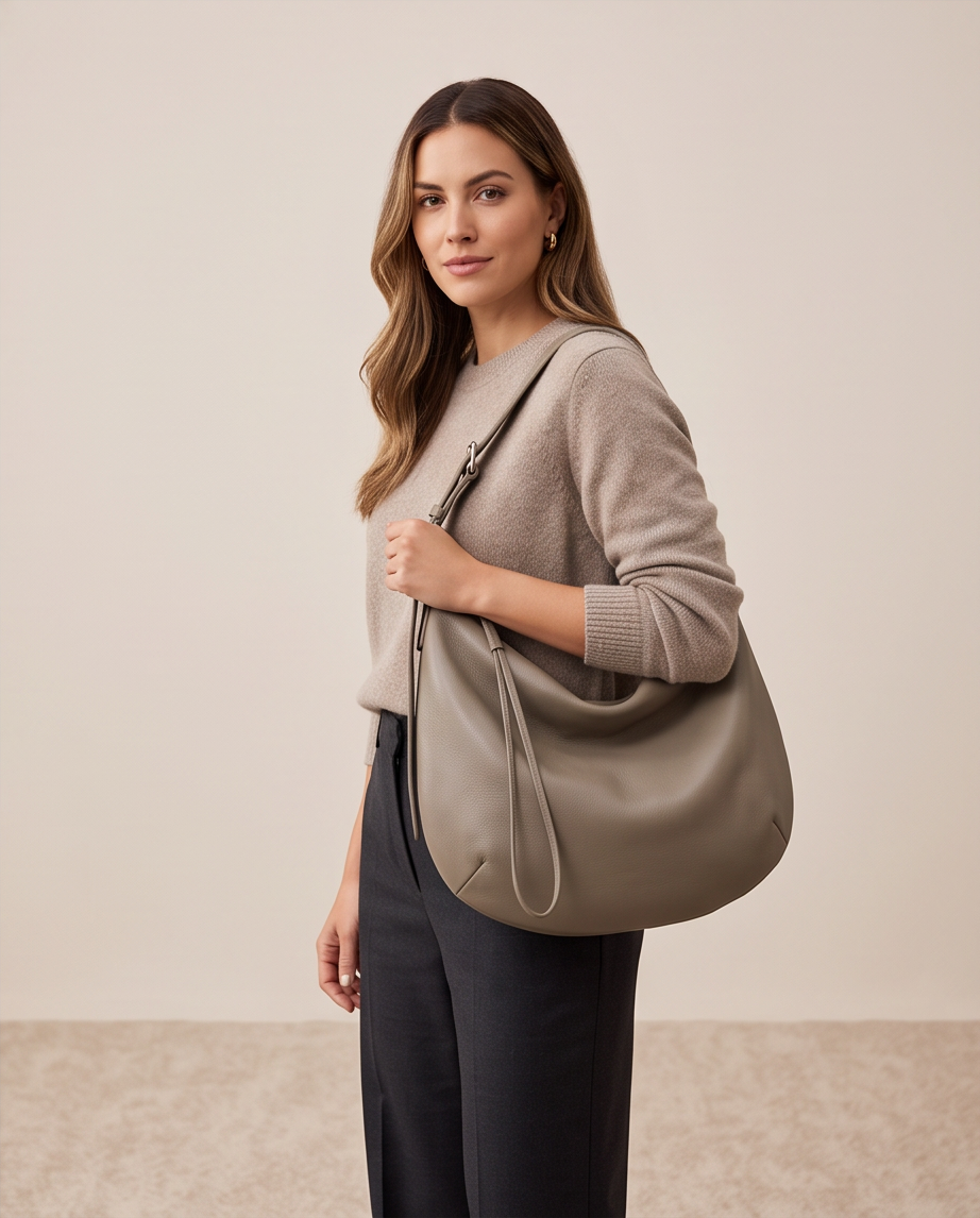 Q-LOOM Genuine Leather Women's Shoulder Bag – Large Capacity Commuter & Travel Bag