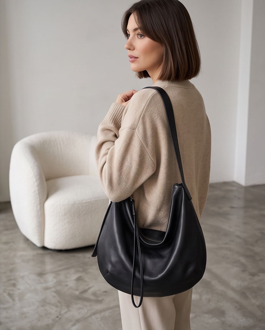 Q-LOOM Genuine Leather Women's Shoulder Bag – Large Capacity Commuter & Travel Bag