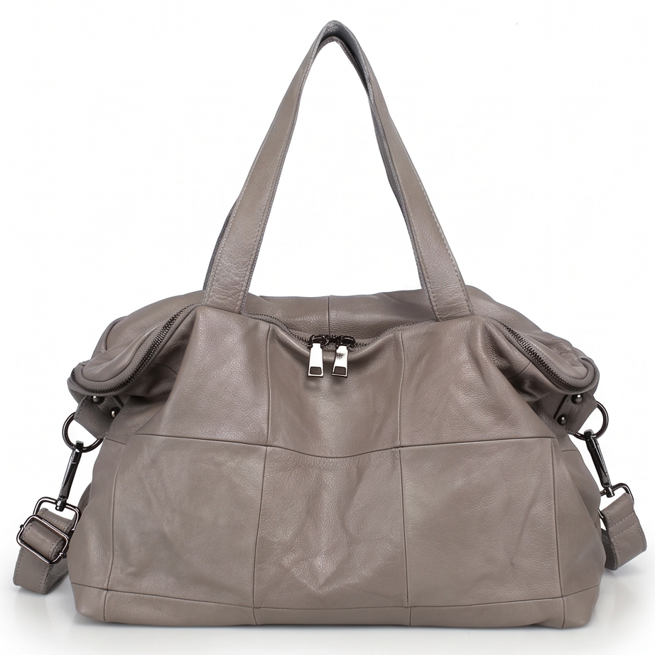 Q-VIVACE Full-Grain Leather Shoulder Duffel Bag for Women – Large Capacity Crossbody & Travel