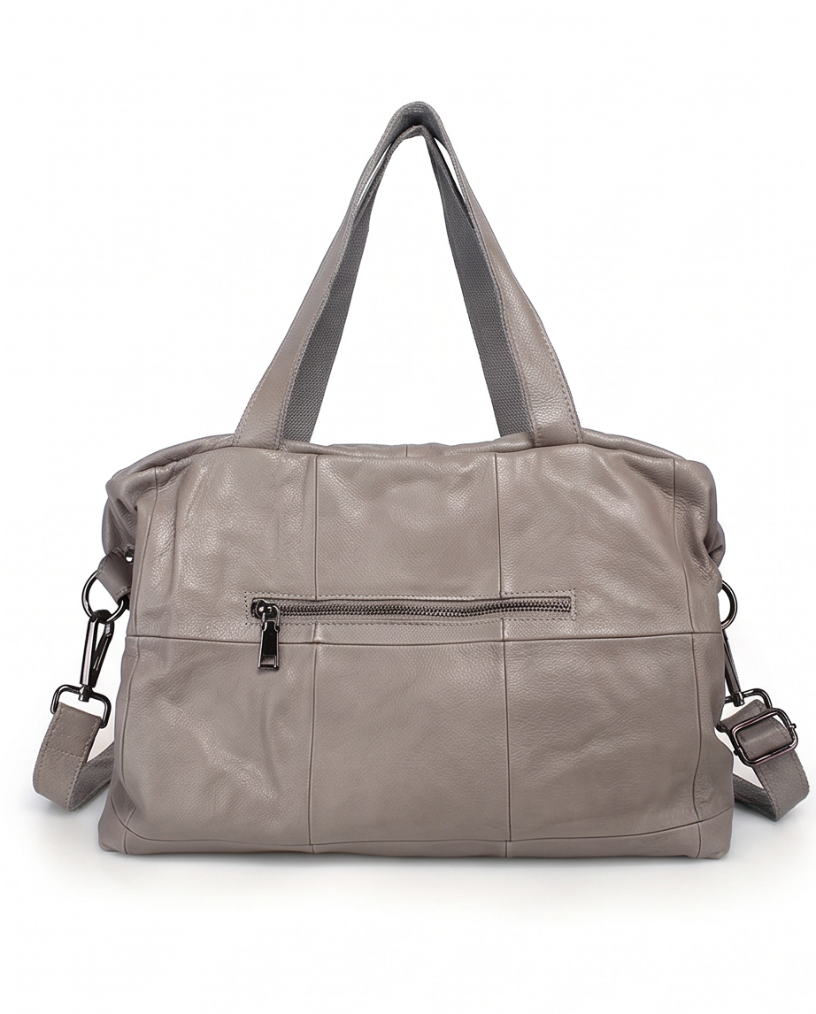 Q-VIVACE Full-Grain Leather Shoulder Duffel Bag for Women – Large Capacity Crossbody & Travel