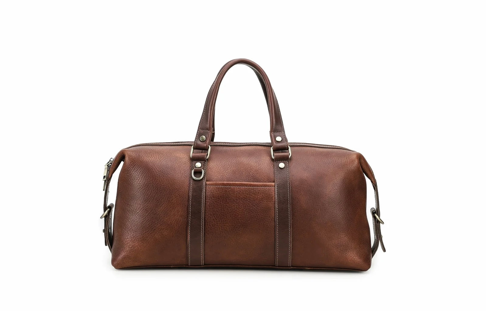 Q-FRONTIER Luxury Full-Grain Leather Duffel Bag for Men – 44L Gym, Travel & Weekend Bag
