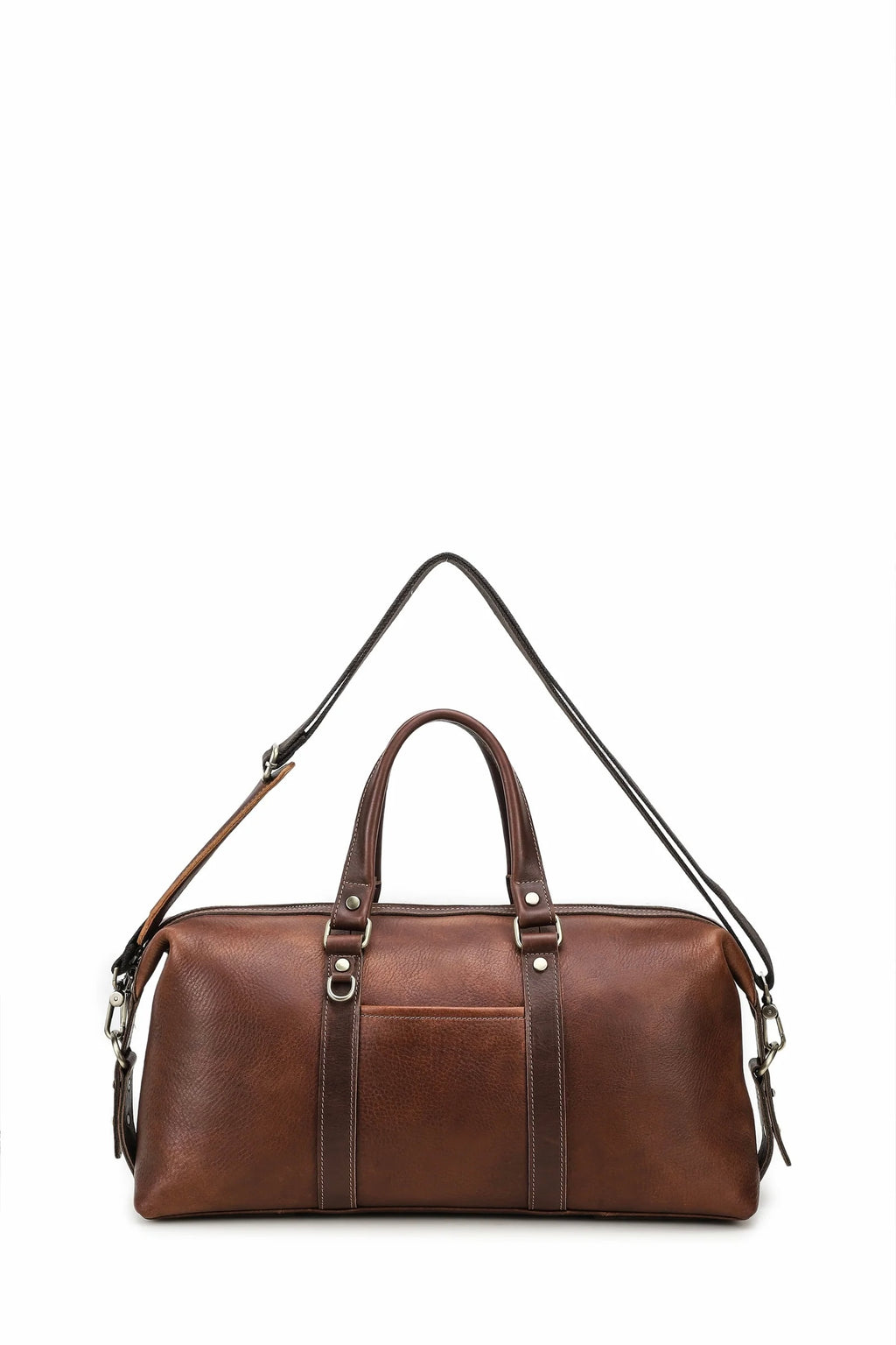 Q-FRONTIER Luxury Full-Grain Leather Duffel Bag for Men – 44L Gym, Travel & Weekend Bag