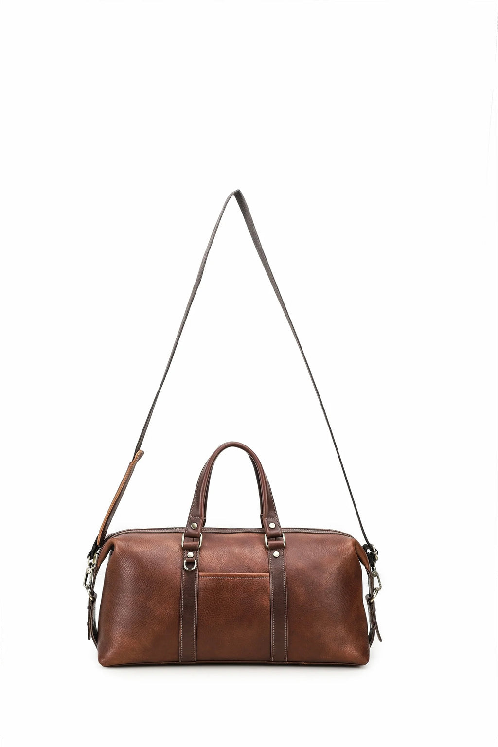 Q-FRONTIER Luxury Full-Grain Leather Duffel Bag for Men – 44L Gym, Travel & Weekend Bag