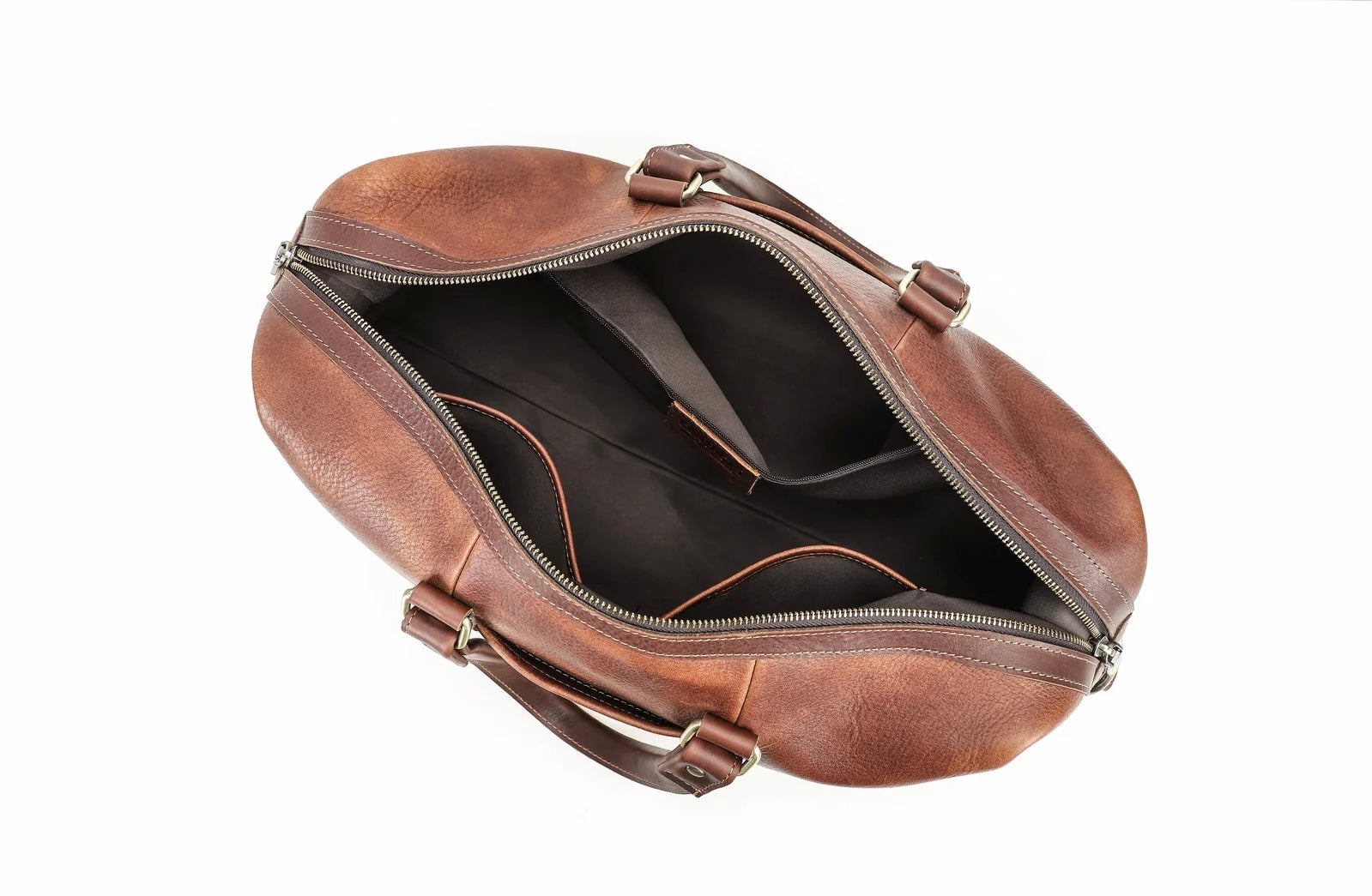 Q-FRONTIER Luxury Full-Grain Leather Duffel Bag for Men – 44L Gym, Travel & Weekend Bag