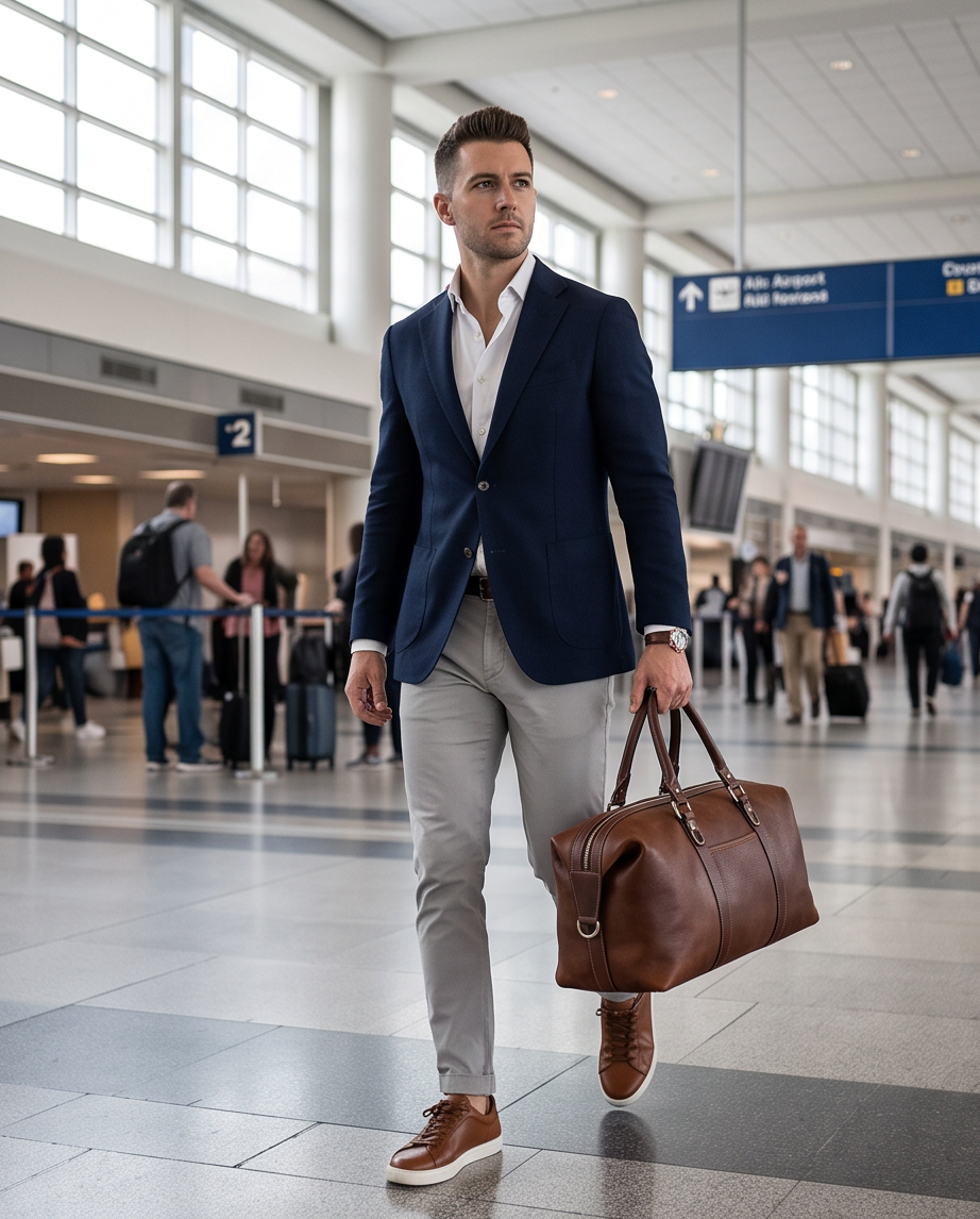 Q-FRONTIER Luxury Full-Grain Leather Duffel Bag for Men – 44L Gym, Travel & Weekend Bag