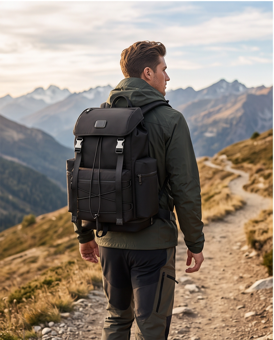Q-HIKING 1680D Nylon Waterproof Backpack – Large Capacity, 17" Laptop, Hiking & Travel
