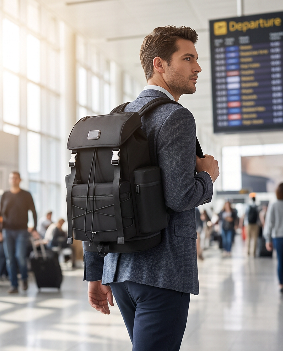 Q-HIKING 1680D Nylon Waterproof Backpack – Large Capacity, 17" Laptop, Hiking & Travel