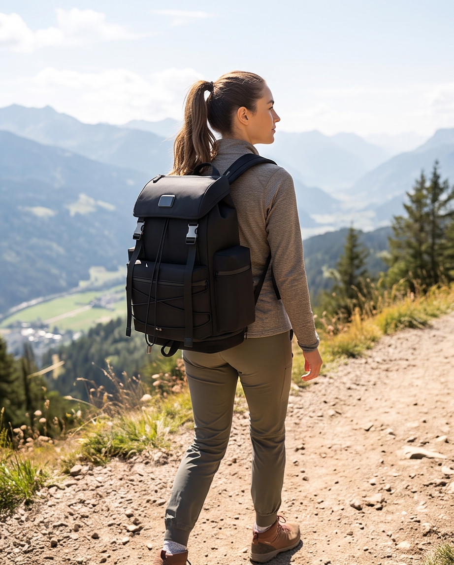 Q-HIKING 1680D Nylon Waterproof Backpack – Large Capacity, 17" Laptop, Hiking & Travel
