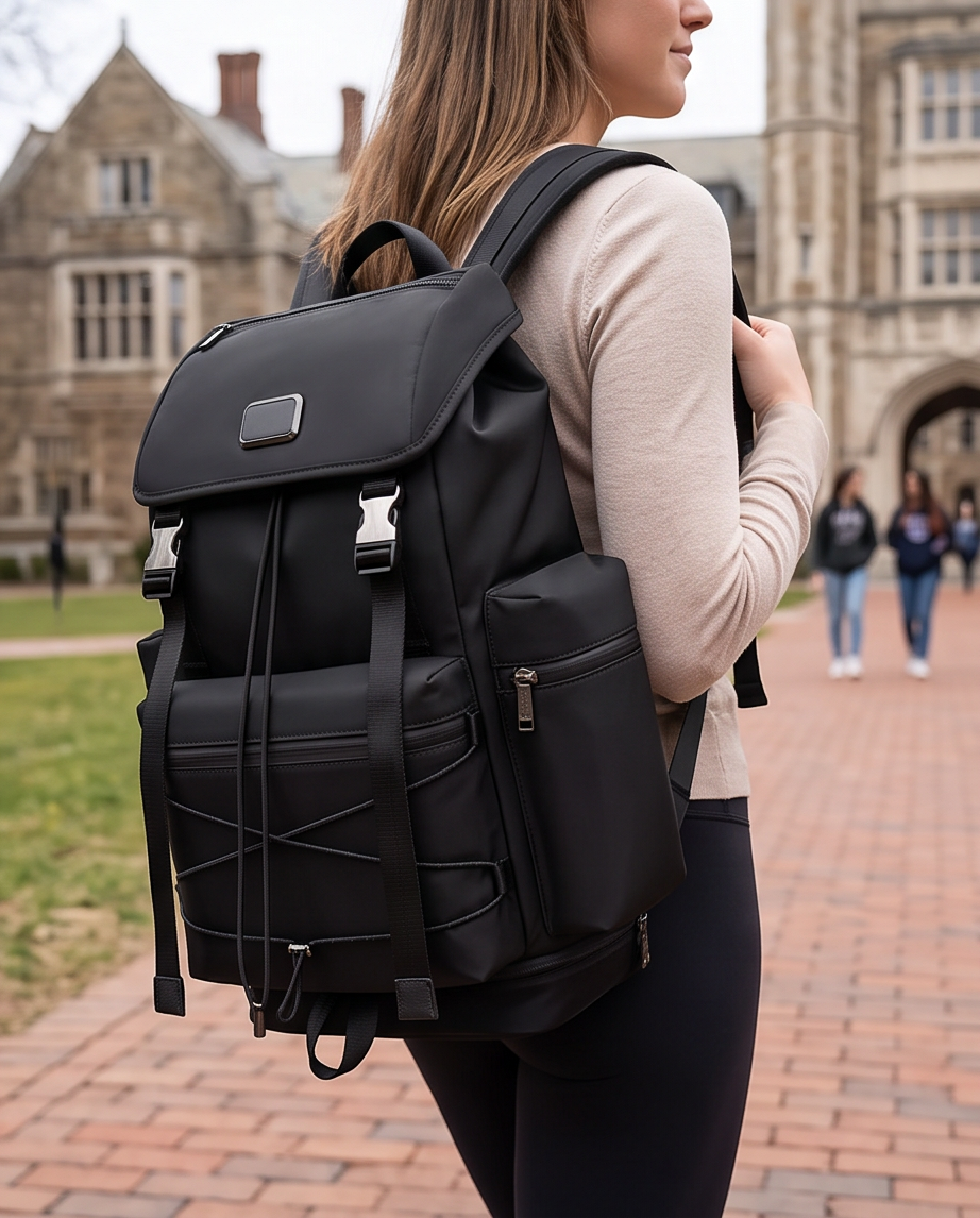 Q-HIKING 1680D Nylon Waterproof Backpack – Large Capacity, 17" Laptop, Hiking & Travel