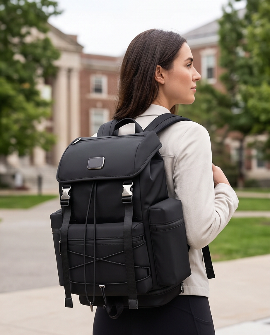 Q-HIKING 1680D Nylon Waterproof Backpack – Large Capacity, 17" Laptop, Hiking & Travel