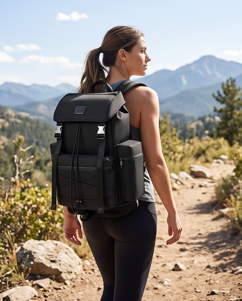 Q-HIKING 1680D Nylon Waterproof Backpack – Large Capacity, 17" Laptop, Hiking & Travel