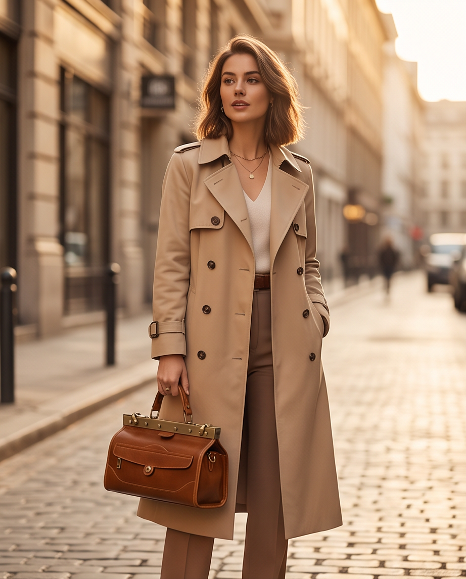 Q-MARVELLA Vintage Luxury Mini Box Handbag for Women – Full-Grain Vegetable-Tanned Leather, Kiss-Lock