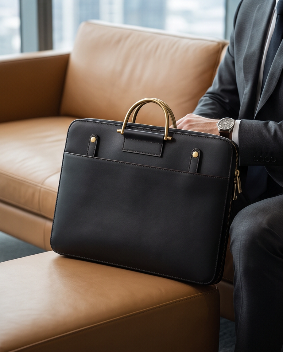 Q-MYSTIC Crazy Horse Leather Laptop Messenger Bag for Men – Slim Briefcase, Business & Daily Use