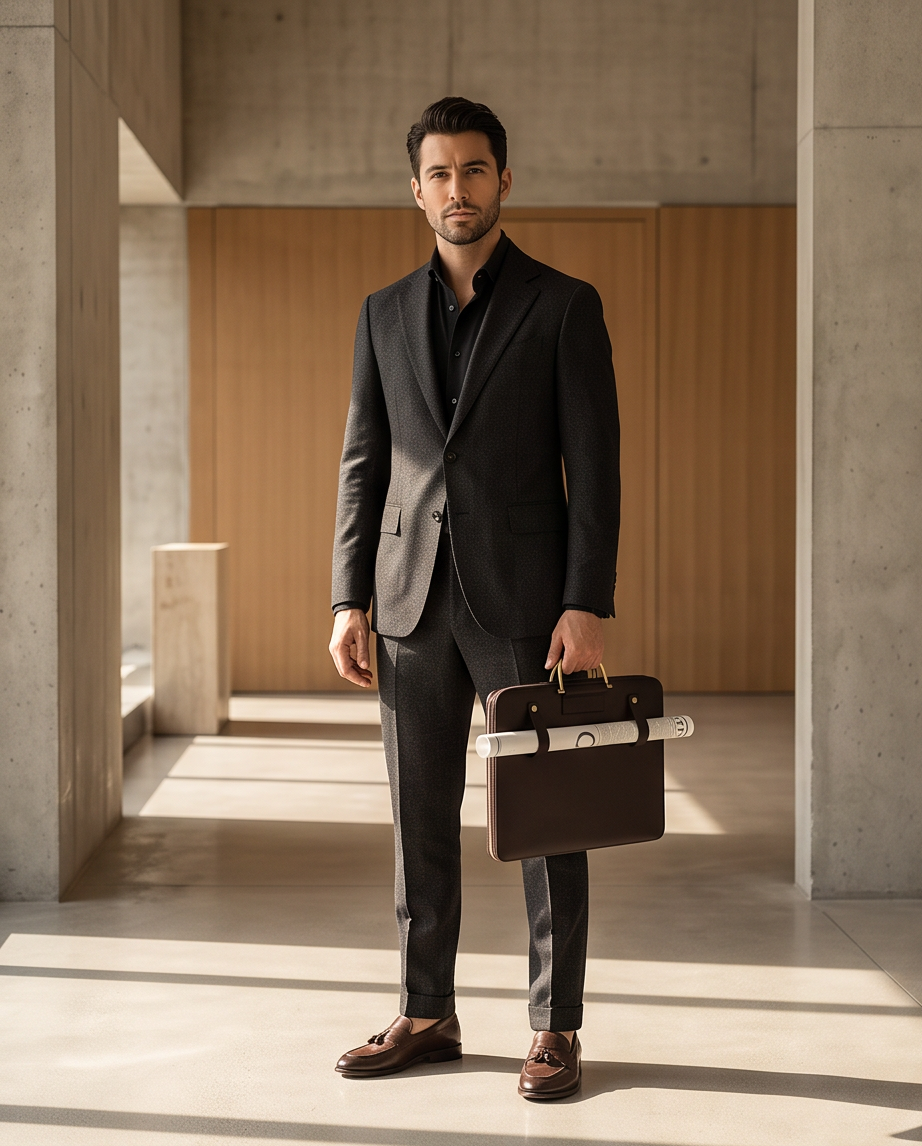 Q-MYSTIC Crazy Horse Leather Laptop Messenger Bag for Men – Slim Briefcase, Business & Daily Use