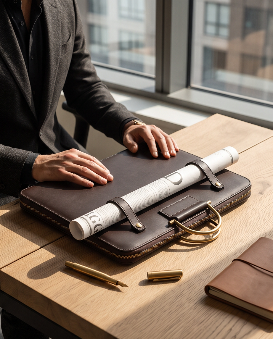 Q-MYSTIC Crazy Horse Leather Laptop Messenger Bag for Men – Slim Briefcase, Business & Daily Use