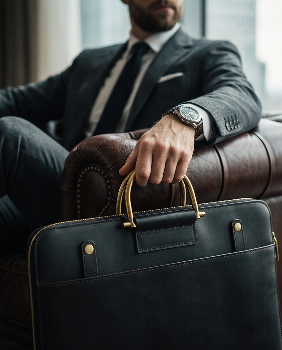 Q-MYSTIC Crazy Horse Leather Laptop Messenger Bag for Men – Slim Briefcase, Business & Daily Use