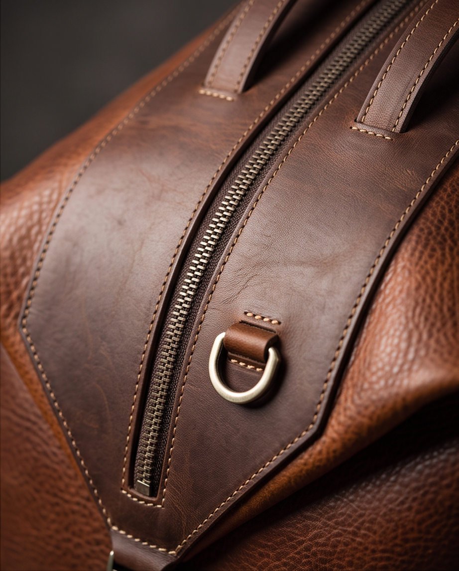 Q-TRAILHEAD Full-Grain Leather Anti-Theft Backpack for Men – 20–35L, 13.3" Laptop, Travel