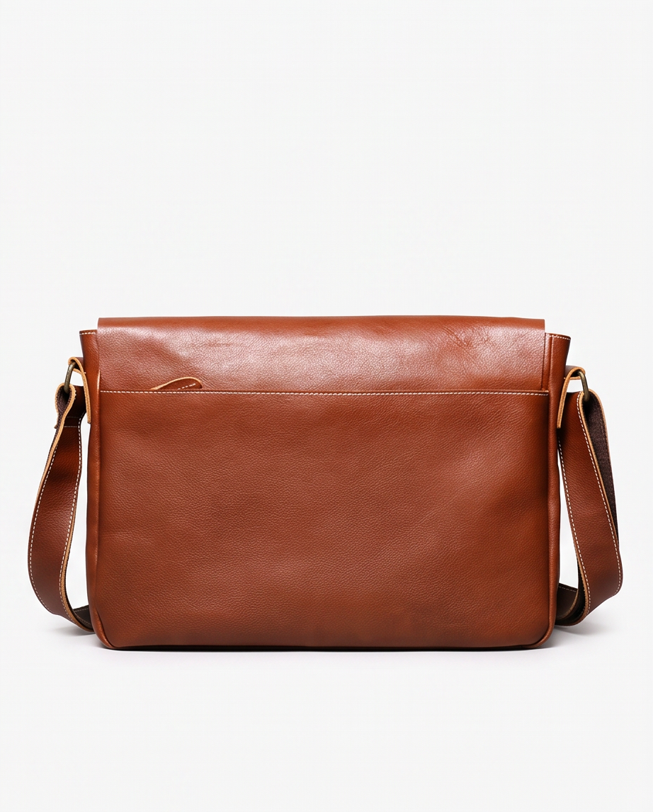 Q-TITAN Full-Grain Leather Messenger Bag – 15.6" Laptop, Crossbody Satchel, Work & Travel