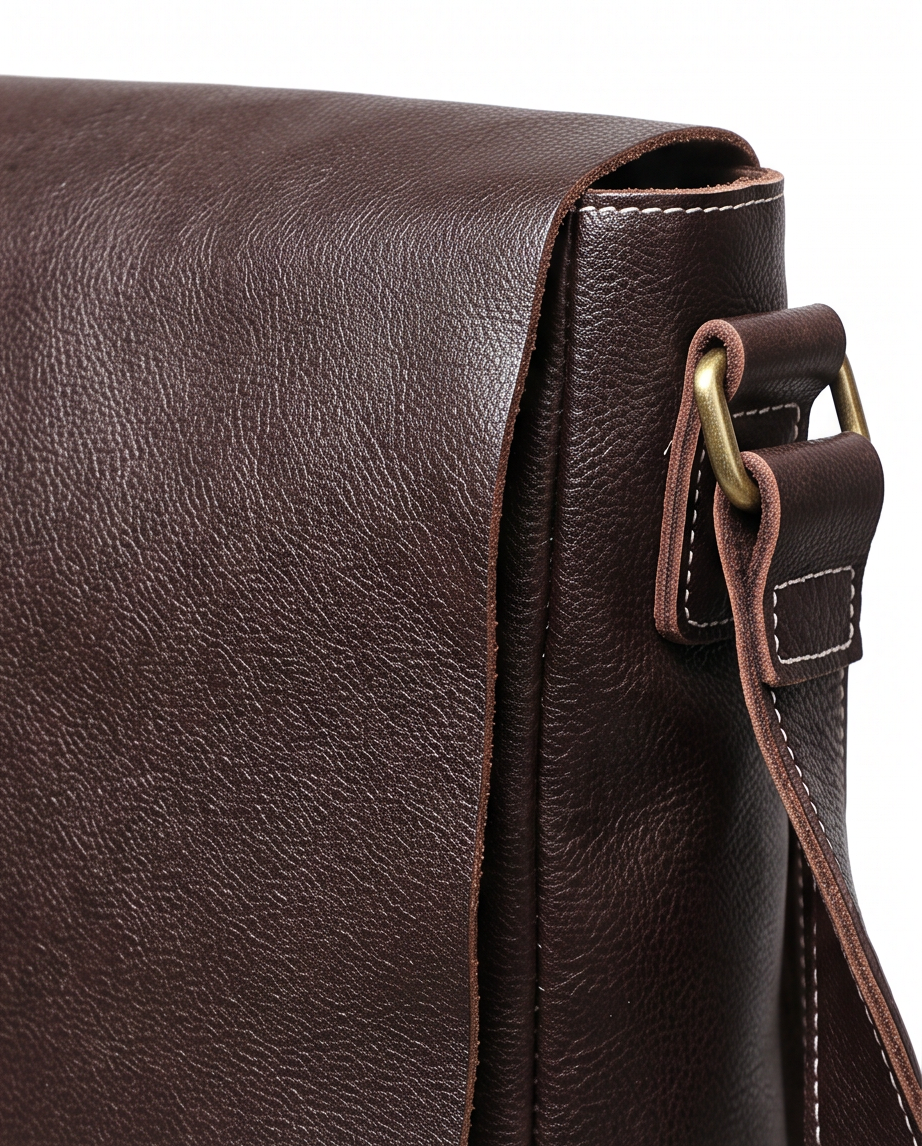 Q-TITAN Full-Grain Leather Messenger Bag – 15.6" Laptop, Crossbody Satchel, Work & Travel